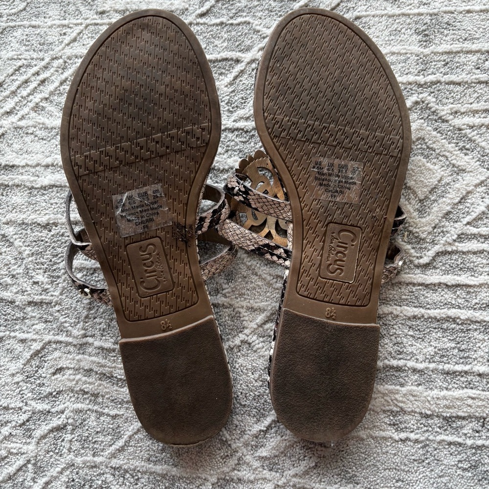 Sam Edelman Circus Cherri Snakeskin Slide Sandals Size 8.5 - Picture 4 of 7